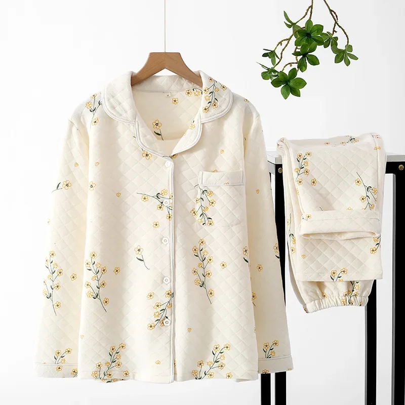 Winter Style New Warm Trousers Home Loose Pajamas Autumn Air Cotton Japanese Sleepwear Service Long-sleeved Pure Ladies Cotton
Winter Style New Warm Trousers Home Loose Pajamas Autumn Air Cotton Japanese Sleepwear Service Long-sleeved Pure Ladies Cotton