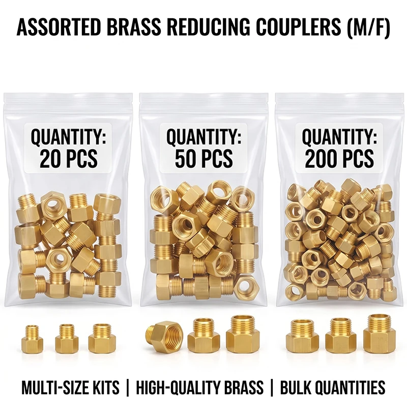 20-200PCS Brass Pipe Nipple Fittings Hex Reducer Adapter 1/8" 1/4" 3/8" 1/2" BSP Male to Female Thread Water Gas Oil Connector
20-200PCS Brass Pipe Nipple Fittings Hex Reducer Adapter 1/8" 1/4" 3/8" 1/2" BSP Male to Female Thread Water Gas Oil Connector