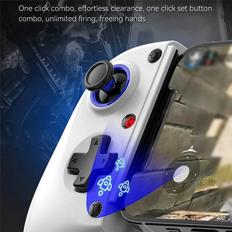 D11 Telescopic Game Controller RGB Phone Gamepad With Turbo/6-Axis Gyro/Vibration For Android IOS PS3 PS4 Switch
D11 Telescopic Game Controller RGB Phone Gamepad With Turbo/6-Axis Gyro/Vibration For Android IOS PS3 PS4 Switch