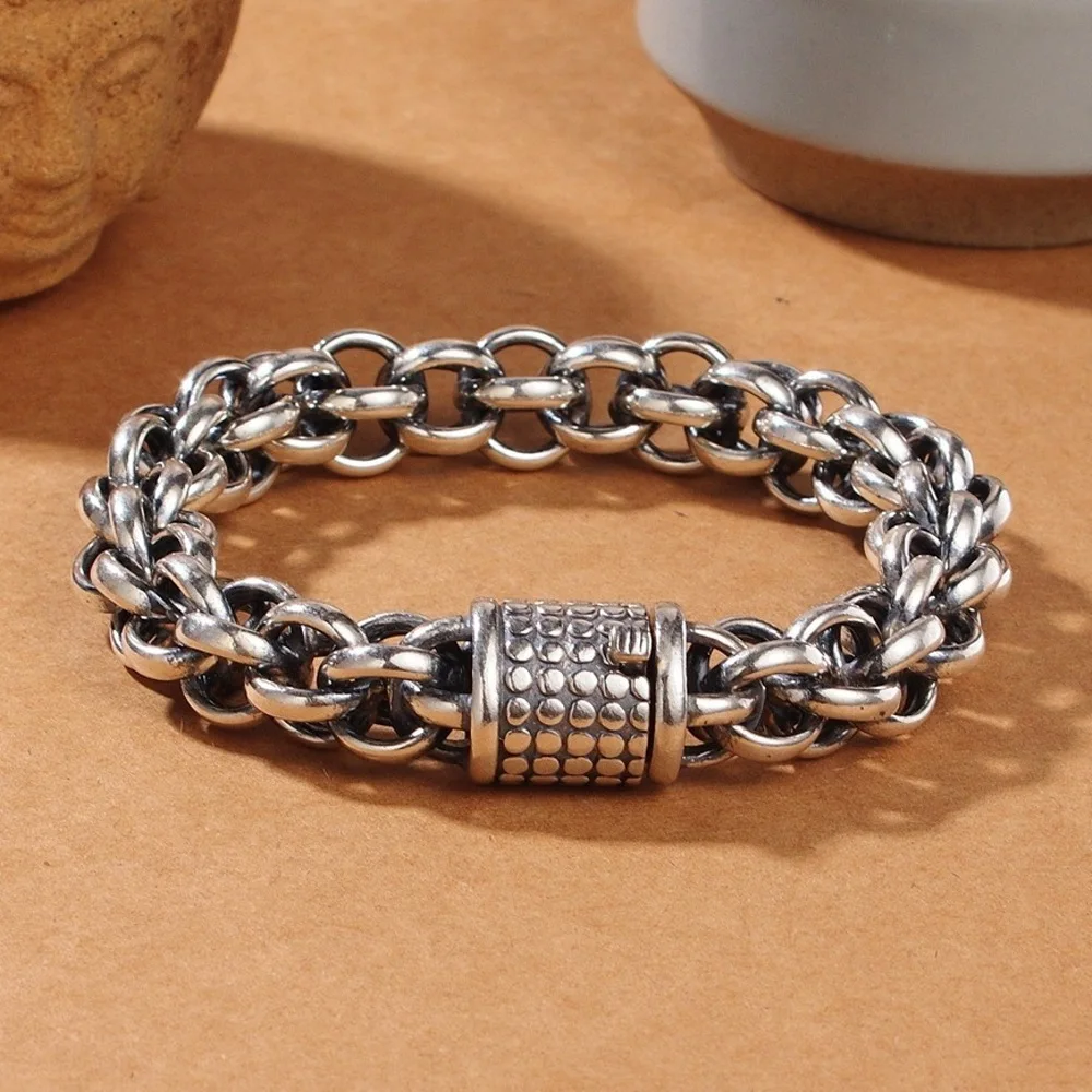Real Solid 925 Sterling Silver Chain Men Lucky 12mm Round Circle Link Bracelet 49g/23cm
Real Solid 925 Sterling Silver Chain Men Lucky 12mm Round Circle Link Bracelet 49g/23cm
