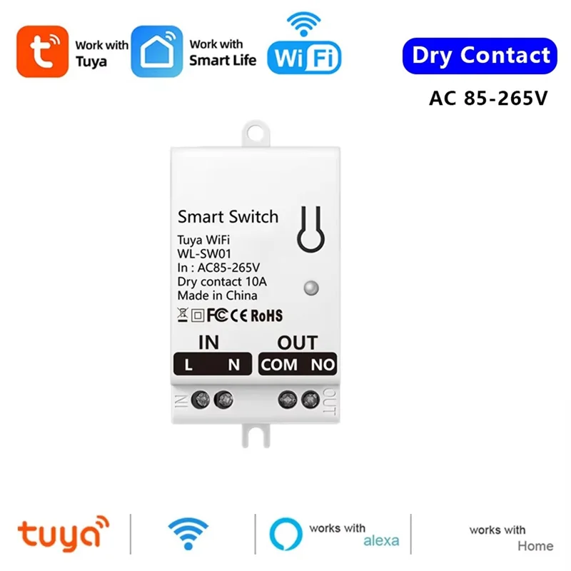 ABMF-Tuya Smart Wi-Fi модуль сухого контактного переключателя 10A домашнее универсальное реле выключателя «сделай сам» работает с Smart Life Alexa
ABMF-Tuya Smart Wi-Fi модуль сухого контактного переключателя 10A домашнее универсальное реле выключателя «сделай сам» работает с Smart Life Alexa