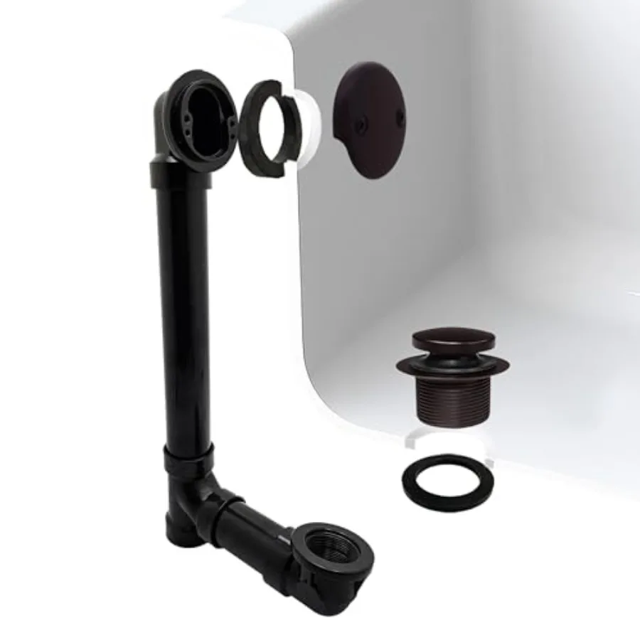 1-1/2" x 12" Bath Waste and Overflow Assembly with Tip-Toe Drain Plug and 2-Hole Faceplate - Sch. 40 ABS Pipe
1-1/2" x 12" Bath Waste and Overflow Assembly with Tip-Toe Drain Plug and 2-Hole Faceplate - Sch. 40 ABS Pipe