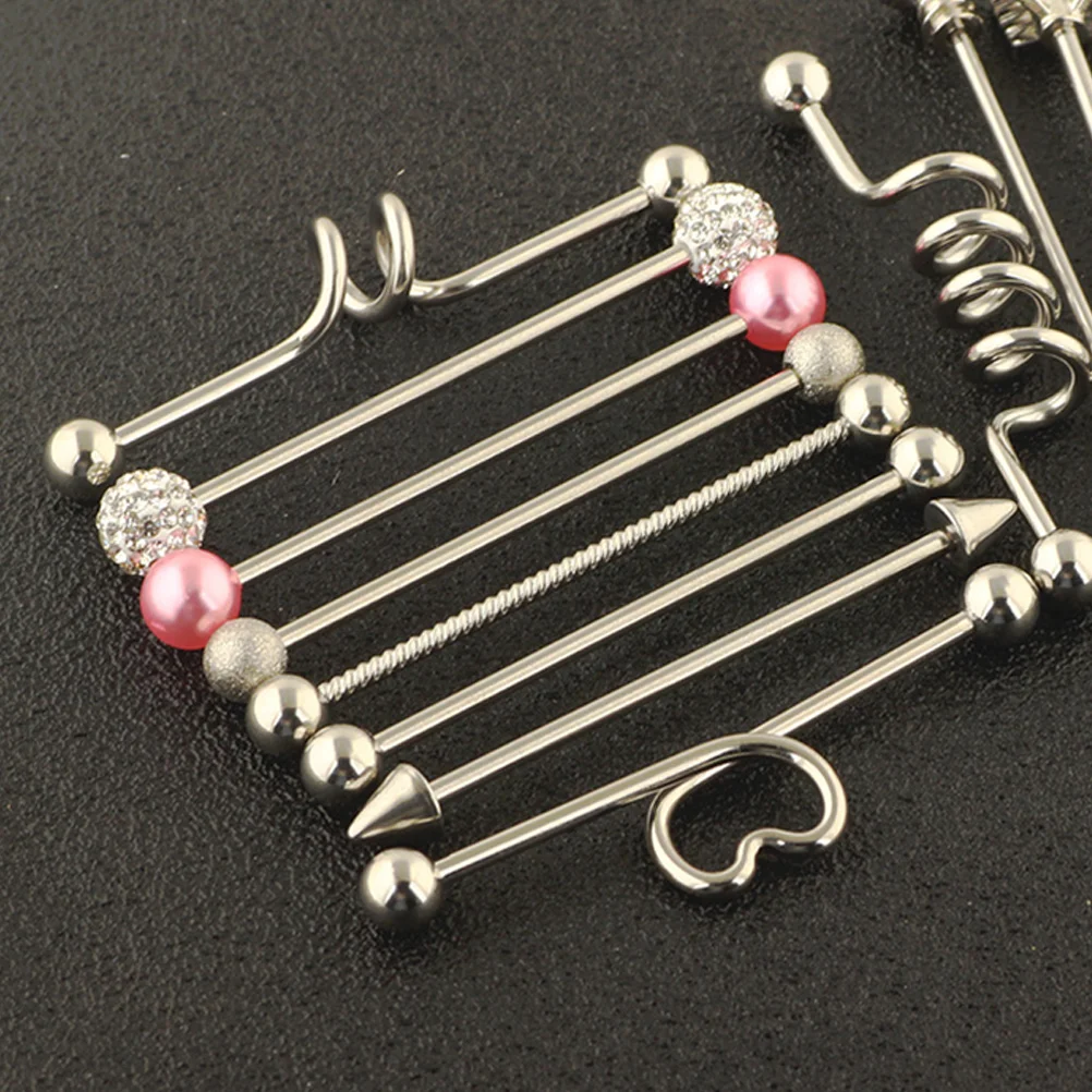 13 Pcs Conch Bar Helix Bars Piercings Barbell Puncture Button Buckle Metal Rhinestone Stainless Steel Body Jewelry
13 Pcs Conch Bar Helix Bars Piercings Barbell Puncture Button Buckle Metal Rhinestone Stainless Steel Body Jewelry