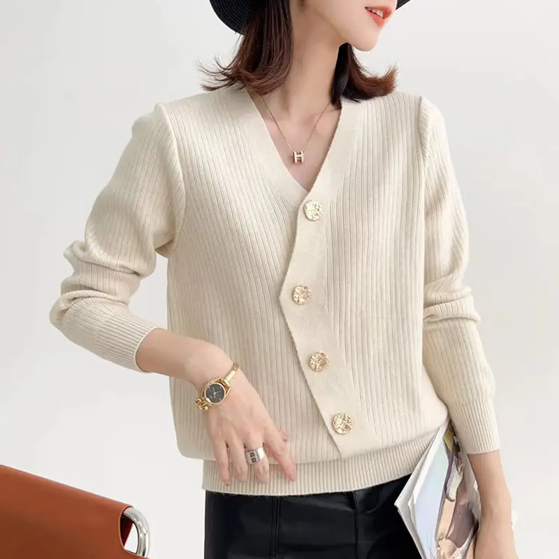 Knitted Sweater Women's 2023 Autumn/winter New V-neck Pullover Slim Fit Long Sleeve Top Women's
Knitted Sweater Women's 2023 Autumn/winter New V-neck Pullover Slim Fit Long Sleeve Top Women's