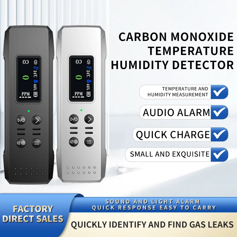 Rechargeable Portable Carry-on Carbon Monoxide Detector View CO Monitor Temperature, Humidity Historical Data for Outdoor
Rechargeable Portable Carry-on Carbon Monoxide Detector View CO Monitor Temperature, Humidity Historical Data for Outdoor