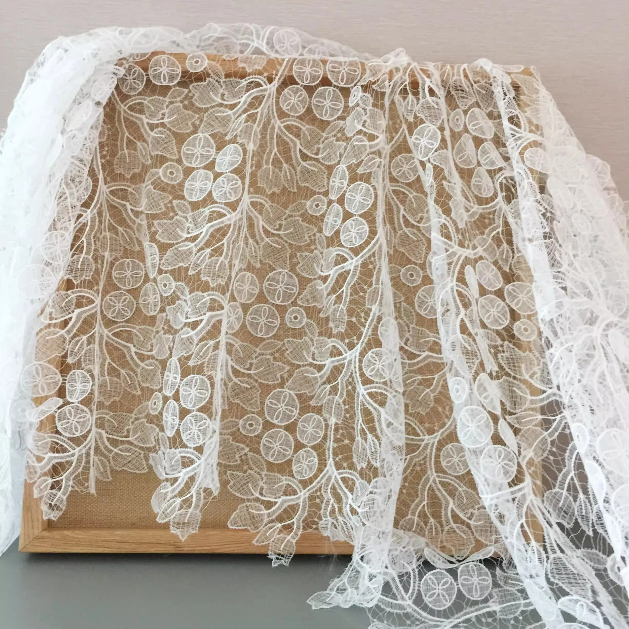 1yard wedding dress lace fabric for sewing Hollow out European and American dress lace accessories fabric material
1yard wedding dress lace fabric for sewing Hollow out European and American dress lace accessories fabric material