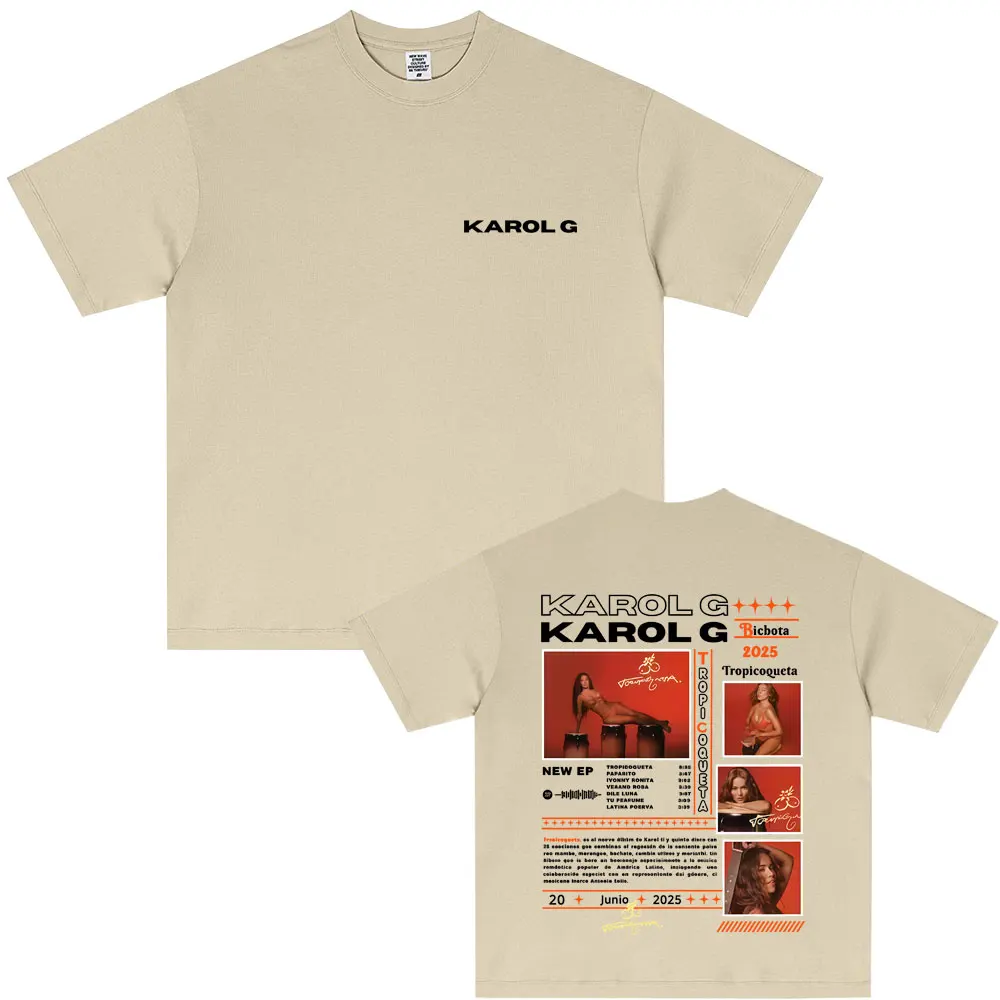 Karol G Album Tropicoqueta 2025 Merch T Shirt Men Women Hip Hop Fashion Pop Music T-shirts Unisex Aesthetic Oversized Streetwear
Karol G Album Tropicoqueta 2025 Merch T Shirt Men Women Hip Hop Fashion Pop Music T-shirts Unisex Aesthetic Oversized Streetwear