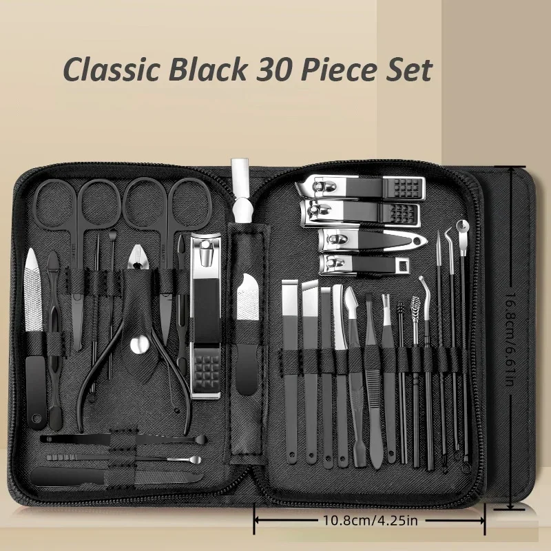 30pcs Manicure Set Portable Stainless Steel Nail Cutter Trimming Tool Beauty Pedicure Kit Finger Care Nail Clipper Scissors Set
30pcs Manicure Set Portable Stainless Steel Nail Cutter Trimming Tool Beauty Pedicure Kit Finger Care Nail Clipper Scissors Set