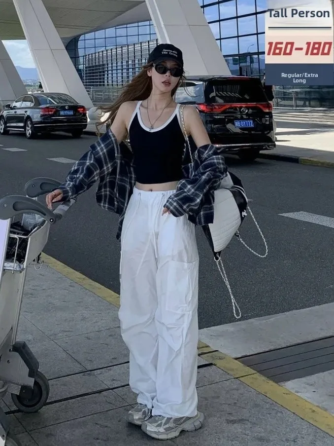 High Waist Trousers for Tall Women Summer Thin American Style Street White Workwear Pants Cargo Pants Korean Style Commute
High Waist Trousers for Tall Women Summer Thin American Style Street White Workwear Pants Cargo Pants Korean Style Commute