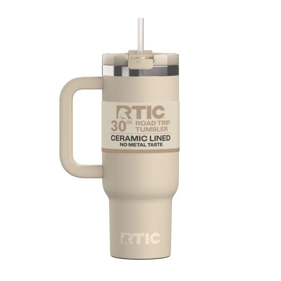 30 oz Ceramic Lined Road Trip Tumbler with Handle and Leak-Resistant Straw Lid, Beach
30 oz Ceramic Lined Road Trip Tumbler with Handle and Leak-Resistant Straw Lid, Beach