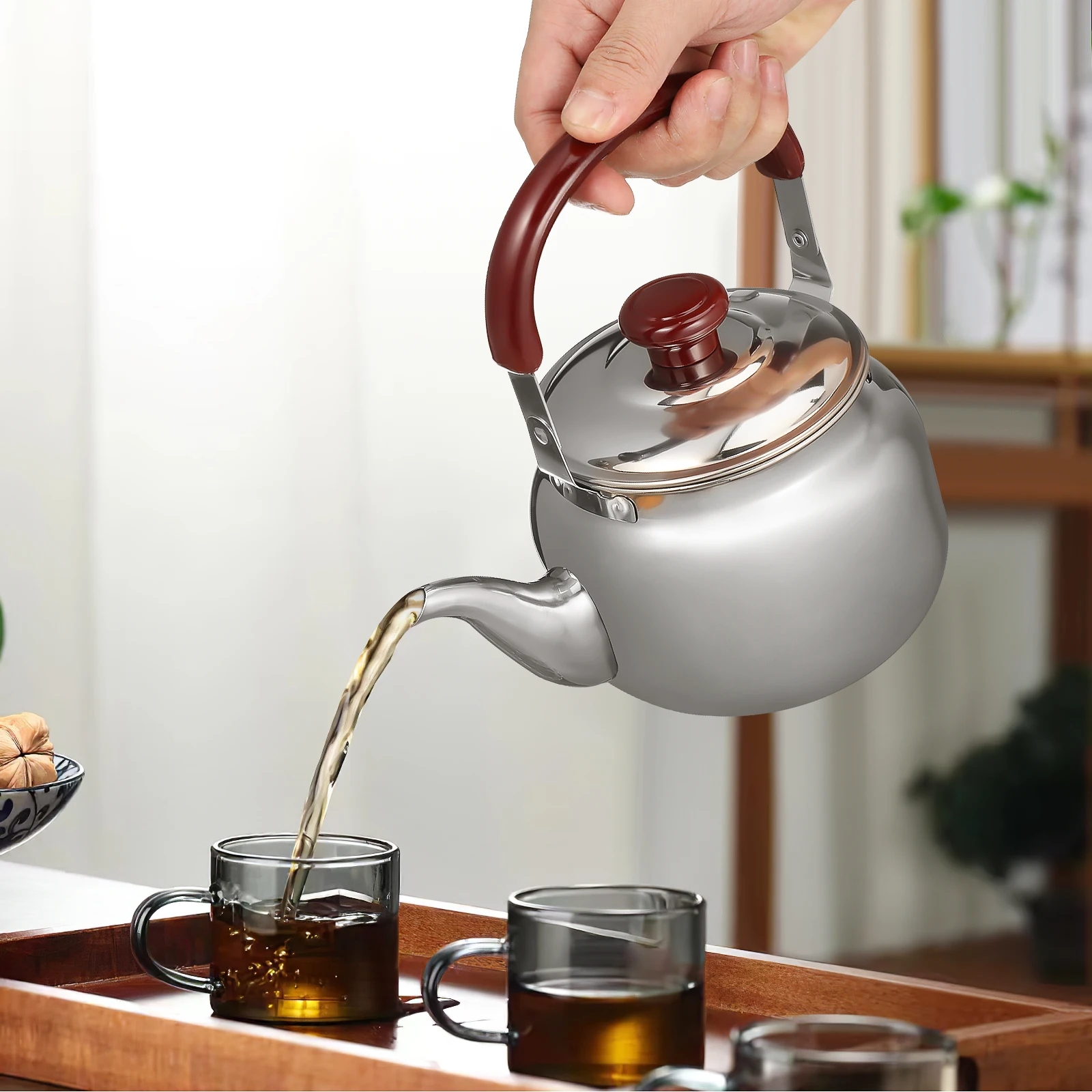 Stainless Steel 750Ml Tea Kettle For Stove Top Gas Electric Cooker Compatible Retro Whistling Kettle Boiling Water Pot Heavy
Stainless Steel 750Ml Tea Kettle For Stove Top Gas Electric Cooker Compatible Retro Whistling Kettle Boiling Water Pot Heavy