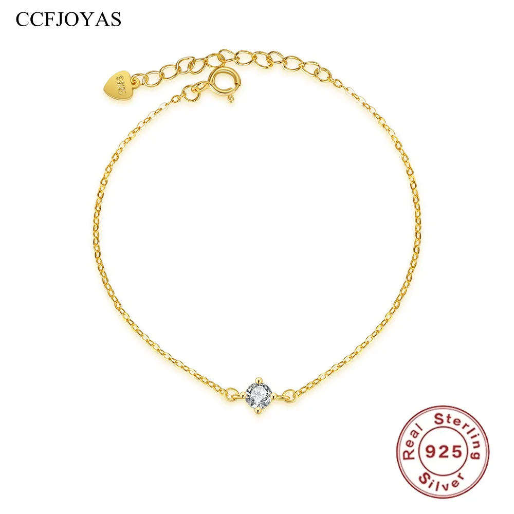 CCFJOYAS 925 Sterling Silver 14K Gold plated Bracelet European and American Simple Crystal Zircon Bracelet New Arrival
CCFJOYAS 925 Sterling Silver 14K Gold plated Bracelet European and American Simple Crystal Zircon Bracelet New Arrival