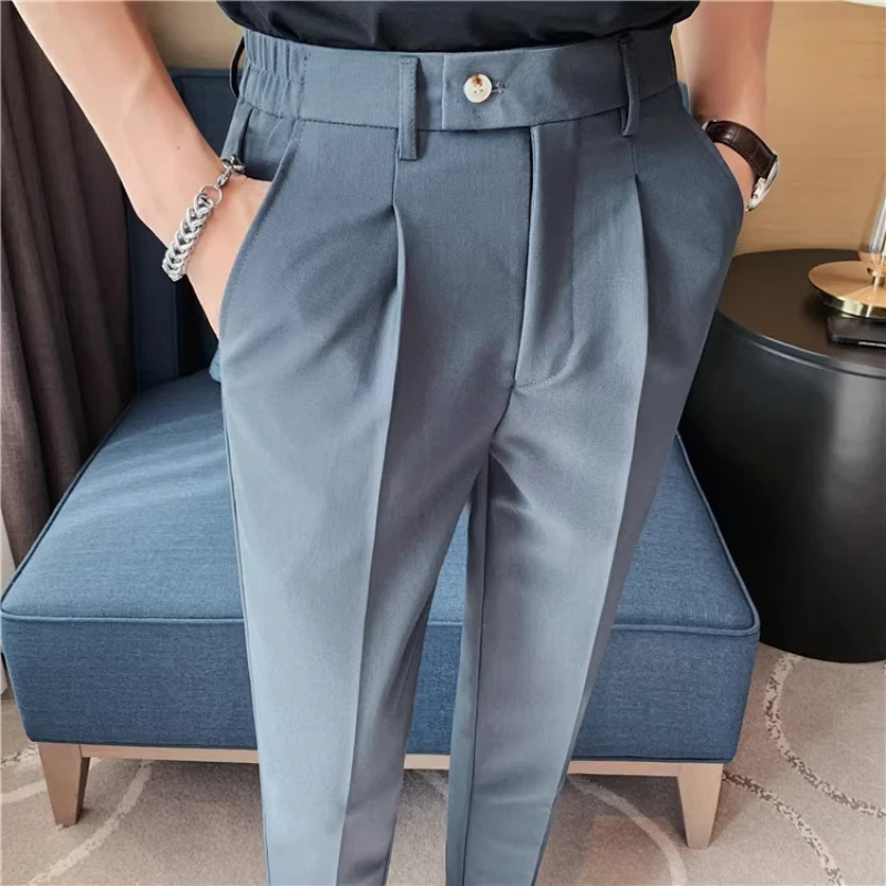 Summer Solid Color Casual Pants Men Waist Elasticity Business Office Social Trousers Versatile Daily Ankle Length Pants 2025
Summer Solid Color Casual Pants Men Waist Elasticity Business Office Social Trousers Versatile Daily Ankle Length Pants 2025