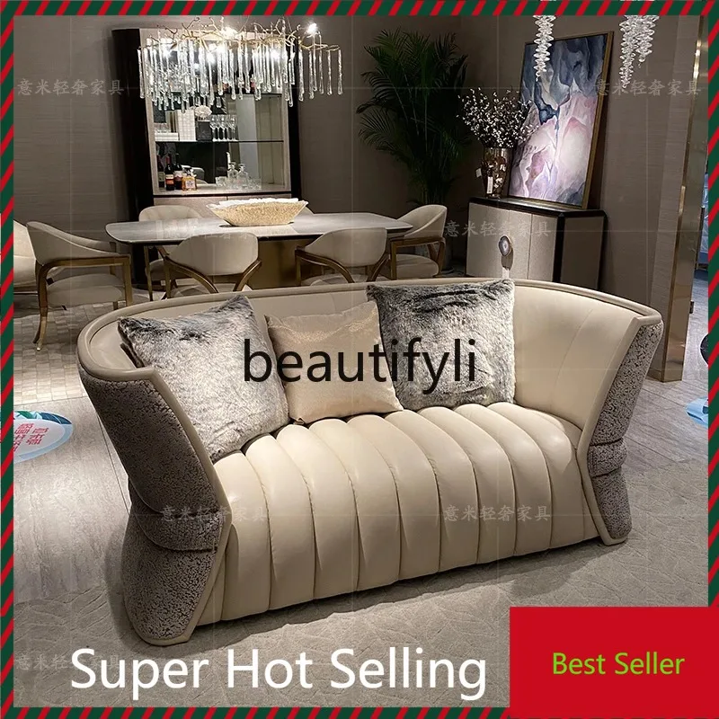 QQ132 Small waist sofa Italian light luxury high-end villa living room furniture modern simple leather cloth customization
QQ132 Small waist sofa Italian light luxury high-end villa living room furniture modern simple leather cloth customization