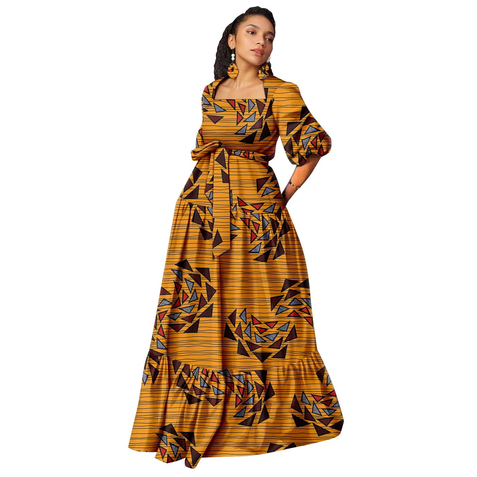 African Women's Dress Ankara Sleeveless High Waist Loose Casual A-Line Dresses with Earing Dashiki Print Party Wedding Clothes
African Women's Dress Ankara Sleeveless High Waist Loose Casual A-Line Dresses with Earing Dashiki Print Party Wedding Clothes