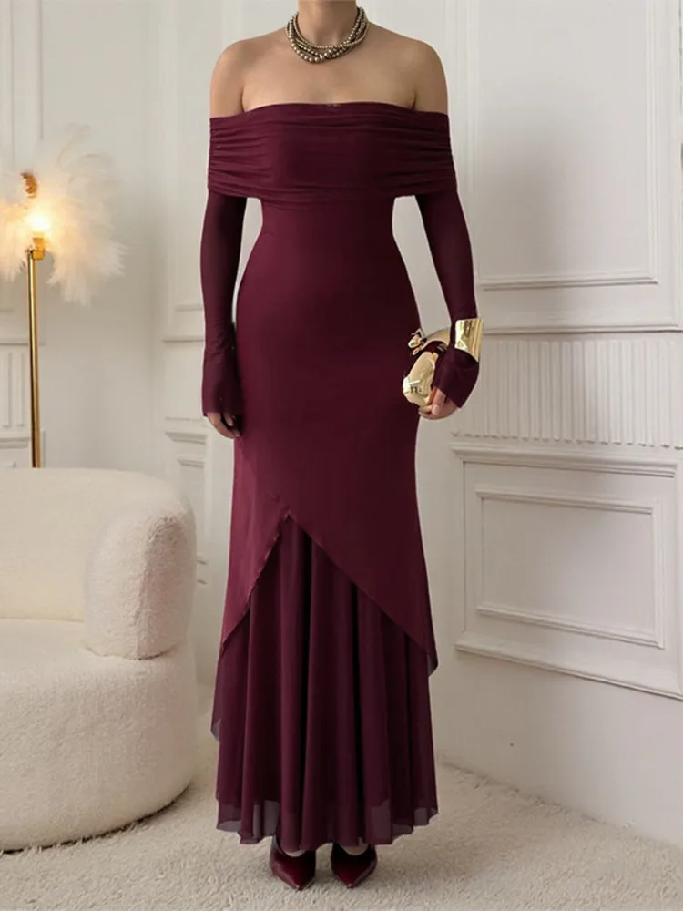 Articat элегантное платье с открытыми плечами и длинными рукавами, женское сексуальное длинное сетчатое лоскутное платье с открытой спиной, вечернее платье, новинка зимы 2026
Articat элегантное платье с открытыми плечами и длинными рукавами, женское сексуальное длинное сетчатое лоскутное платье с открытой спиной, вечернее платье, новинка зимы 2026