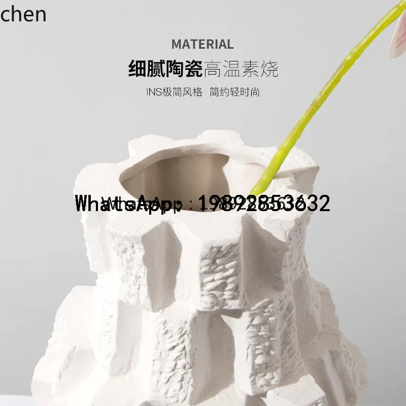 CJModern Minimalist Stone Ceramic Vase Ornament for Living TV Cabinet Entryway Corner Table Hotel Model Room Flower Vessel
CJModern Minimalist Stone Ceramic Vase Ornament for Living TV Cabinet Entryway Corner Table Hotel Model Room Flower Vessel