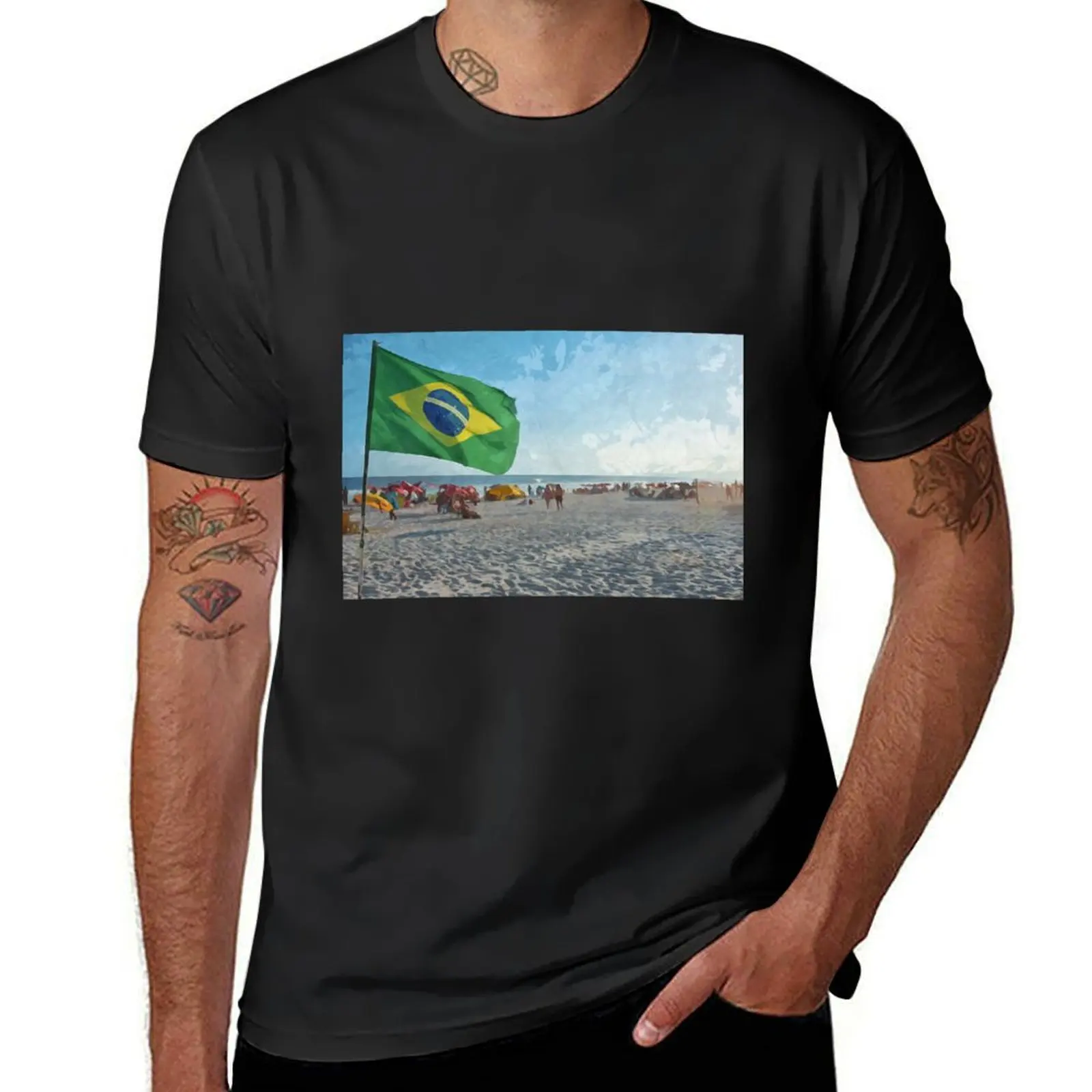Brazilian flag at Praia da Barra da Tijuca in Rio de Janeiro in watercolor T-Shirt Blouse T-shirt men
Brazilian flag at Praia da Barra da Tijuca in Rio de Janeiro in watercolor T-Shirt Blouse T-shirt men