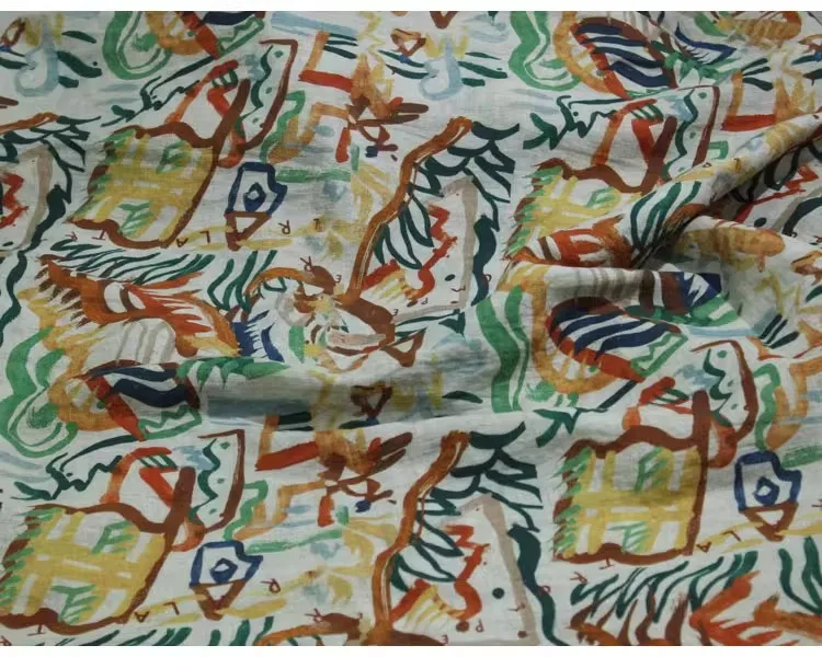 1yard Colorful random patterns printing tissu new style flax fabric Skirt dress shirt bag cheongsam fabric for clothing
1yard Colorful random patterns printing tissu new style flax fabric Skirt dress shirt bag cheongsam fabric for clothing