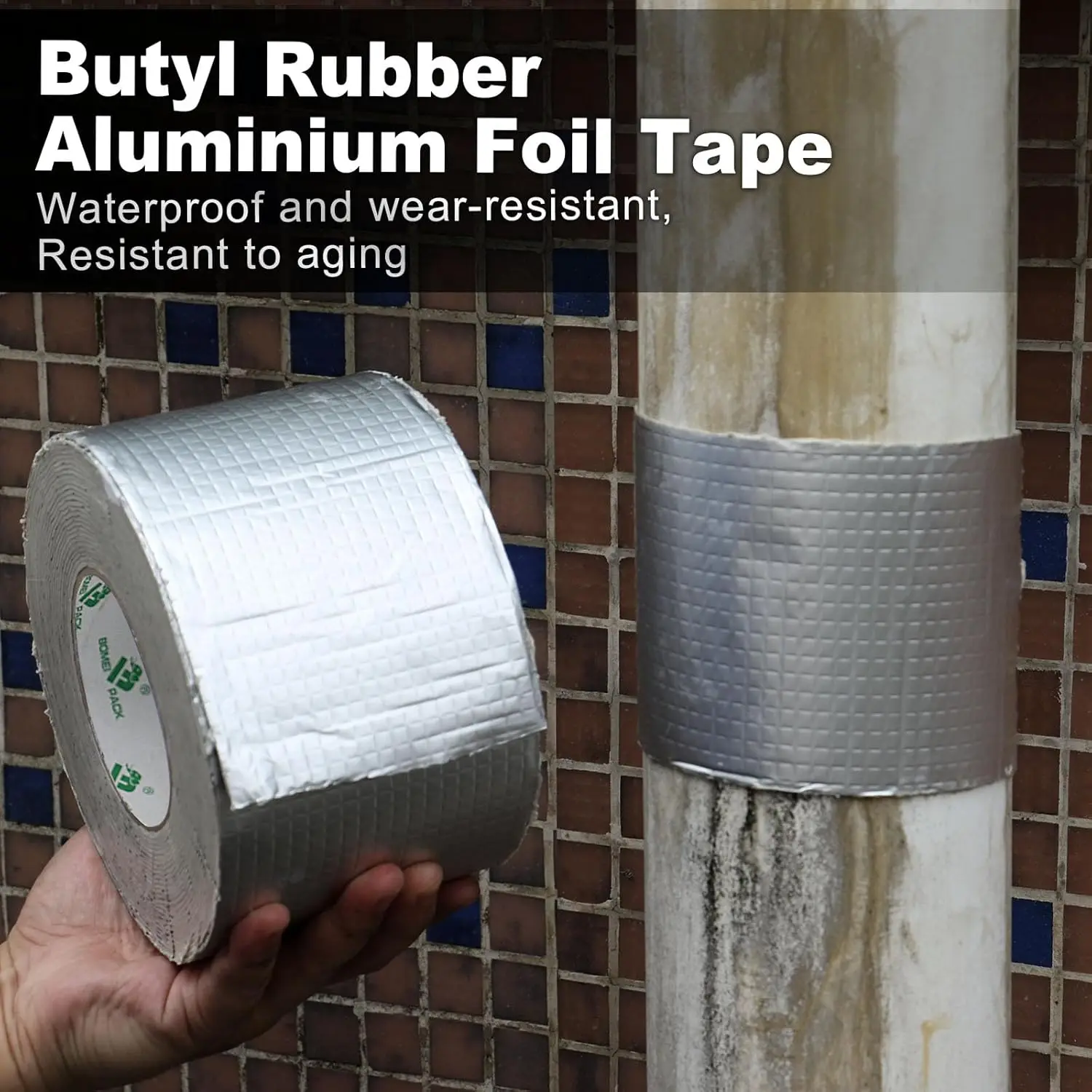 Leak Repair Butyl Tape Aluminum Foil Waterproof Sealing Sealant Tape for Roof Flashing,Patching Gutter,Boat,Duct,RV,Awning
Leak Repair Butyl Tape Aluminum Foil Waterproof Sealing Sealant Tape for Roof Flashing,Patching Gutter,Boat,Duct,RV,Awning
