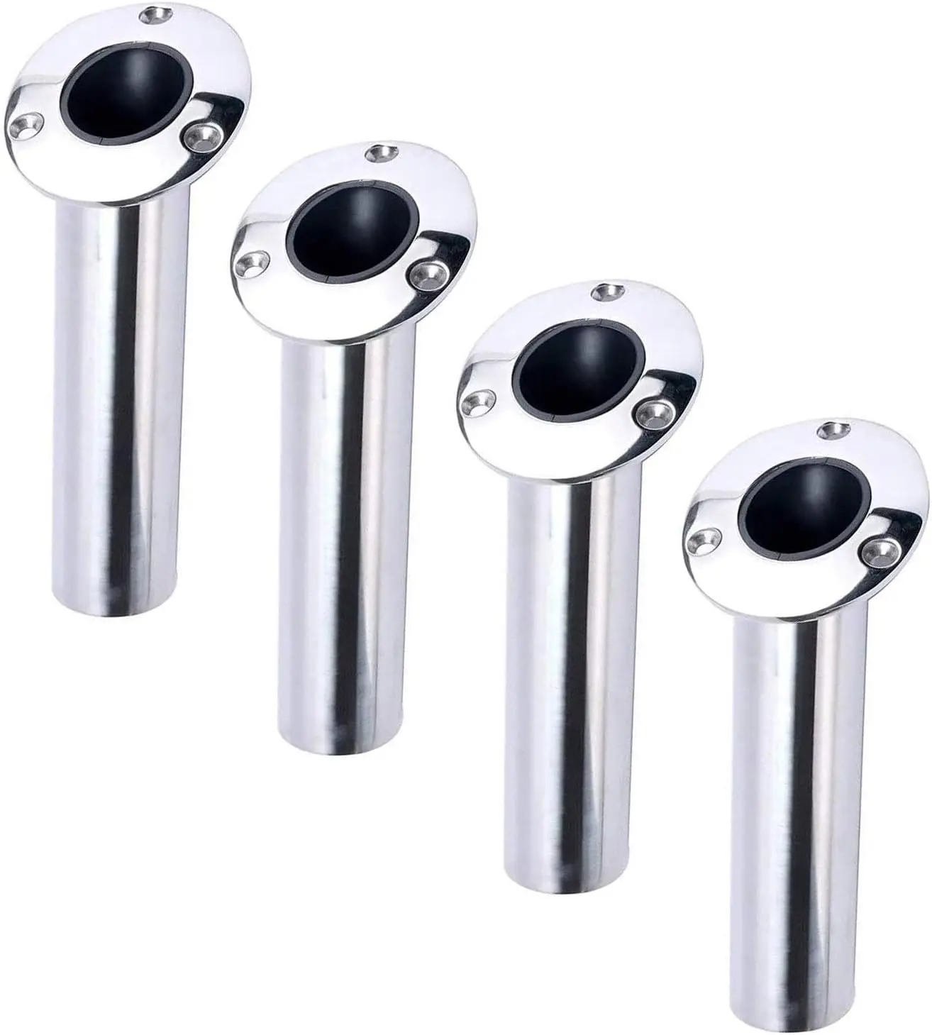 Heavy Duty Stainless Steel Fishing Rod Holders with Drain, Flush Mount, Adjustable Angles (30/15/90 Degree), 4-Pack
Heavy Duty Stainless Steel Fishing Rod Holders with Drain, Flush Mount, Adjustable Angles (30/15/90 Degree), 4-Pack