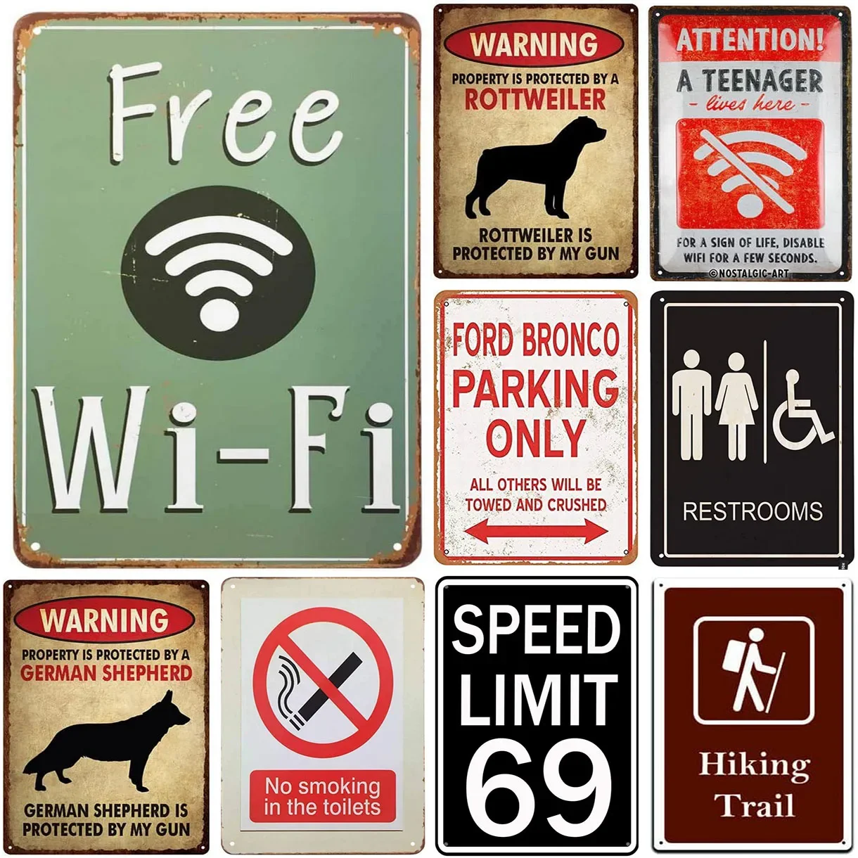Free Wifi Tin Signs,Warning Metal Tin Signs for Cafes Bars Pubs Shop Wall Decorative Funny Retro Signs
Free Wifi Tin Signs,Warning Metal Tin Signs for Cafes Bars Pubs Shop Wall Decorative Funny Retro Signs