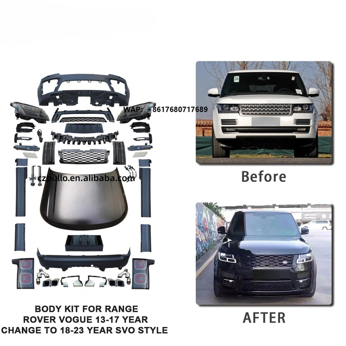 PP Body Kit for Range Rover Vogue 2013-2017 Old to New 2018-2023 SVO Style | Easy Install | OEM
PP Body Kit for Range Rover Vogue 2013-2017 Old to New 2018-2023 SVO Style | Easy Install | OEM