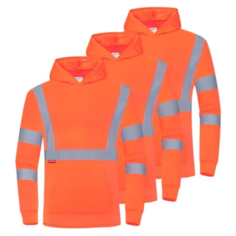 ProtectX 3-Pack Men's High Visibility Heavy Duty Breathable Long Sleeve Reflective Safety T-Shirts for Work Construction
ProtectX 3-Pack Men's High Visibility Heavy Duty Breathable Long Sleeve Reflective Safety T-Shirts for Work Construction