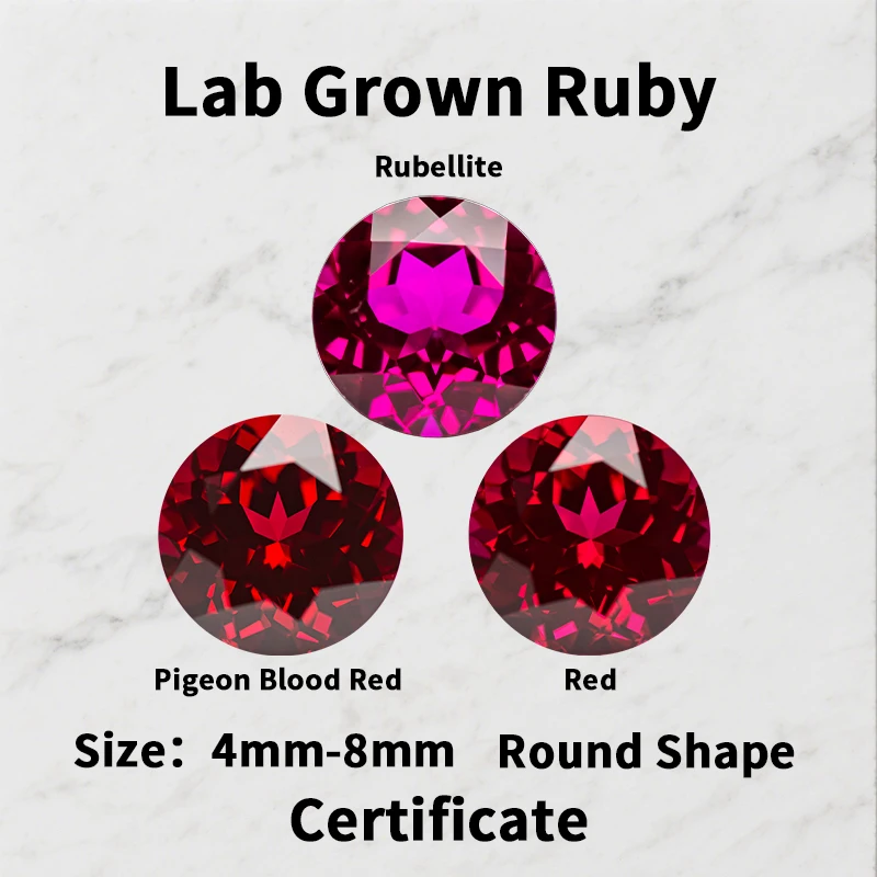 Lab Grown Ruby Loose Stone Round Shape Pigeon Blood Red/Rubellite/Red Charms Beads for Jewelry Making Selectable AGL Certificate
Lab Grown Ruby Loose Stone Round Shape Pigeon Blood Red/Rubellite/Red Charms Beads for Jewelry Making Selectable AGL Certificate