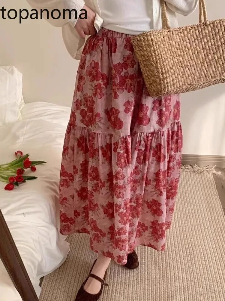 Topanoma Skirts Women Floral Printed Stretch High Waist Vintage Elegant Spring Summer Fashion Chic Long Skirt Female Casual
Topanoma Skirts Women Floral Printed Stretch High Waist Vintage Elegant Spring Summer Fashion Chic Long Skirt Female Casual