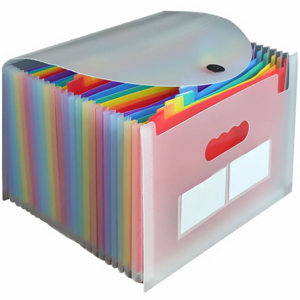 24 Pockets A4 Letter Size File Organizer Transparent Rainbow Accordion Folder with Button Closure for Document Storage
24 Pockets A4 Letter Size File Organizer Transparent Rainbow Accordion Folder with Button Closure for Document Storage