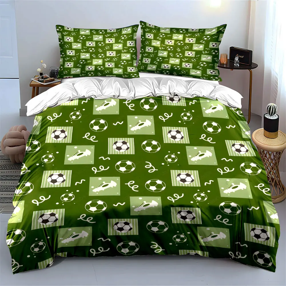 Soccer-themed green background pattern Duvet Cover Set with 3D Printing Design Soft Polyester Bedding Set All-Season Comfort
Soccer-themed green background pattern Duvet Cover Set with 3D Printing Design Soft Polyester Bedding Set All-Season Comfort