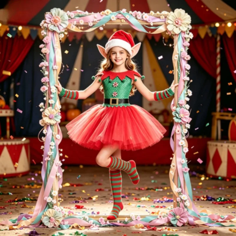 Girls' Christmas Princess Dress,Red and Green Colored Kids' New Year Ballet Tulle Skirt, Children's Halloween Performance Dress
Girls' Christmas Princess Dress,Red and Green Colored Kids' New Year Ballet Tulle Skirt, Children's Halloween Performance Dress
