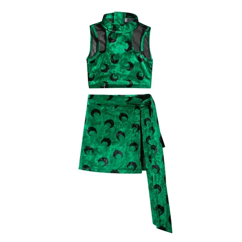 ZZL Children's Hip-hop Dance Suit K-pop Jazz Dance Children Performance Clothes Urban Dance Costume Green Color Moon Pattern
ZZL Children's Hip-hop Dance Suit K-pop Jazz Dance Children Performance Clothes Urban Dance Costume Green Color Moon Pattern