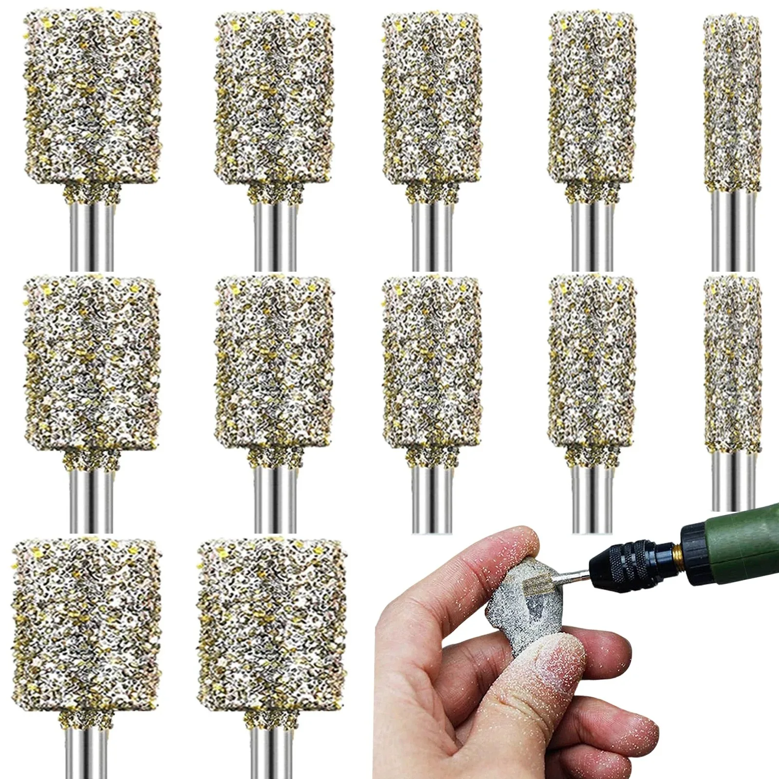 12PCS Diamond Burr Bit Set 1/8" Shank, 50 Grit Rotary Tool Bits for Grinding, Engraving & Carving Stone, Glass, Wood & Ceramic
12PCS Diamond Burr Bit Set 1/8" Shank, 50 Grit Rotary Tool Bits for Grinding, Engraving & Carving Stone, Glass, Wood & Ceramic