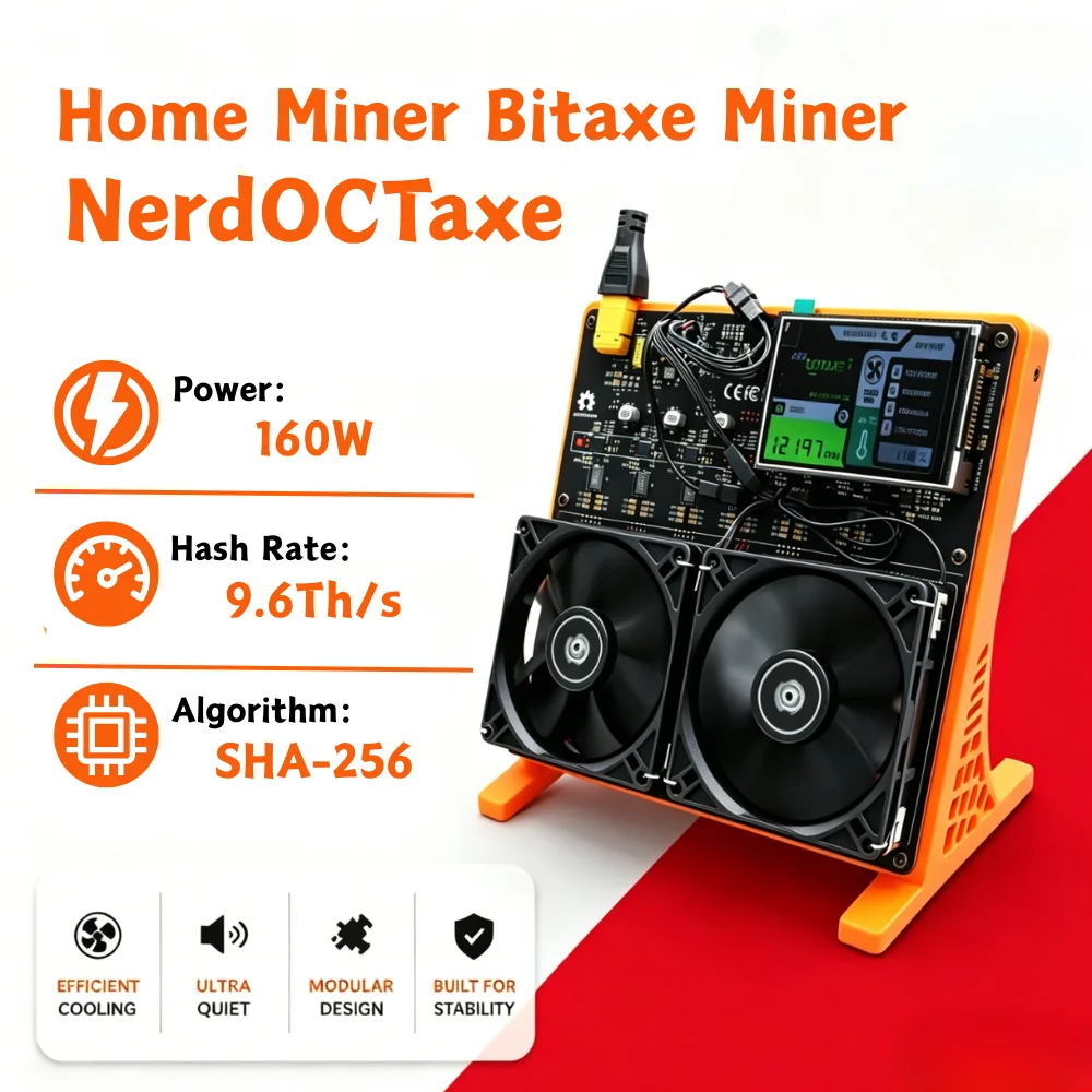 BTC miner NerdOCTaxe 9.6T Solo Bitcoin Miner ASIC SHA256 BTC Mining Machine Crypto Miner Home Mining Device
BTC miner NerdOCTaxe 9.6T Solo Bitcoin Miner ASIC SHA256 BTC Mining Machine Crypto Miner Home Mining Device