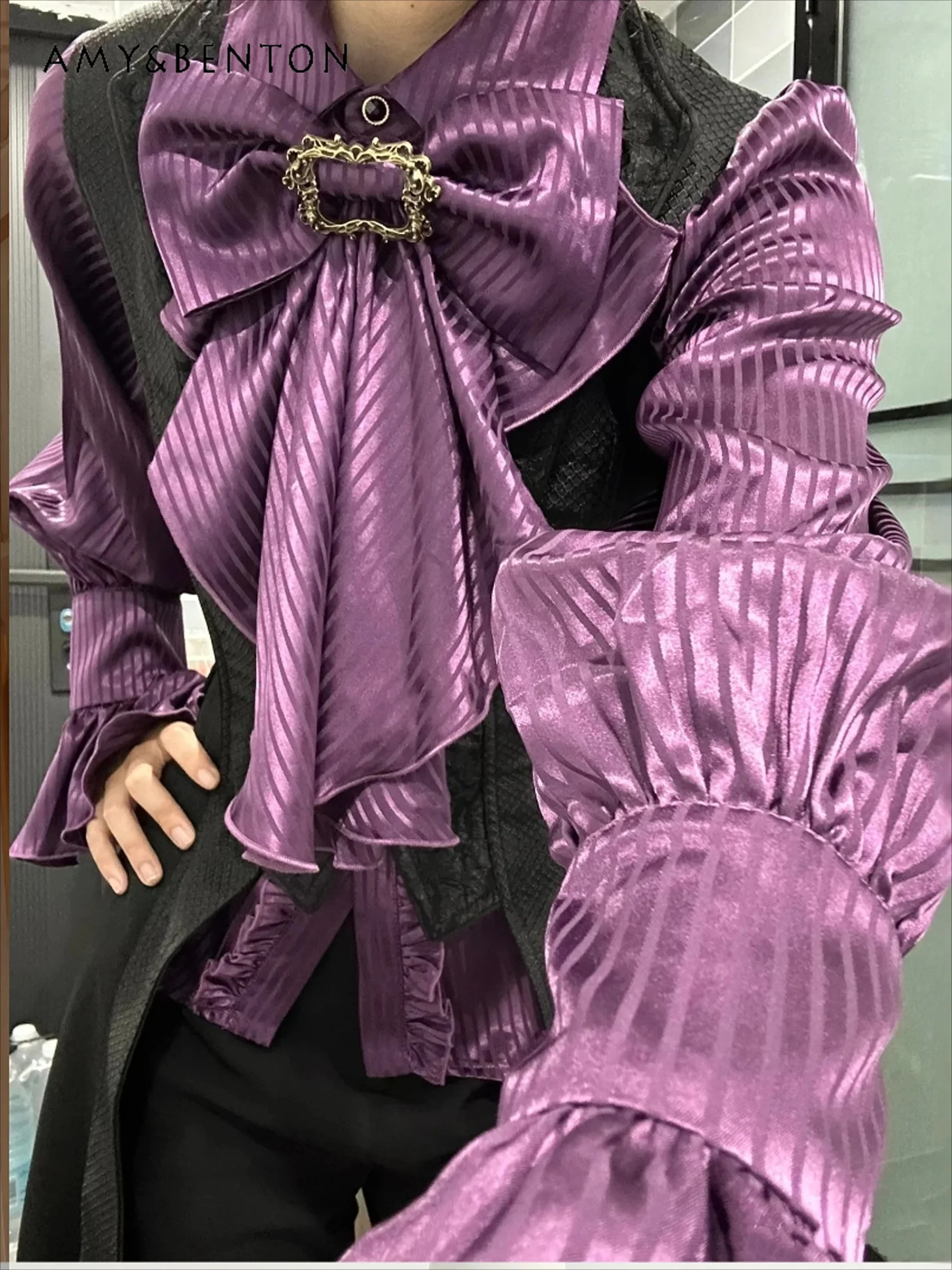 Prince Series Court Shirt British Style Shorts Sets Retro Long-sleeved Big Bow Ruffle Edge Striped Shirt Lolita Outfits Cosplay
Prince Series Court Shirt British Style Shorts Sets Retro Long-sleeved Big Bow Ruffle Edge Striped Shirt Lolita Outfits Cosplay