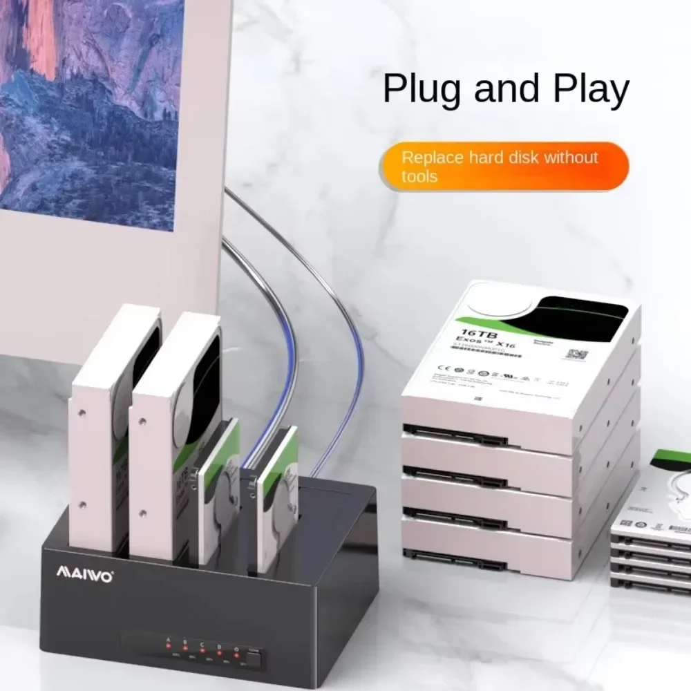 MAIWO 4 Bay 2.5"/3.5" HDD Hard Drive Enclosure with Offline Clone SATA to USB 3.0 HDD Docking Station
MAIWO 4 Bay 2.5"/3.5" HDD Hard Drive Enclosure with Offline Clone SATA to USB 3.0 HDD Docking Station