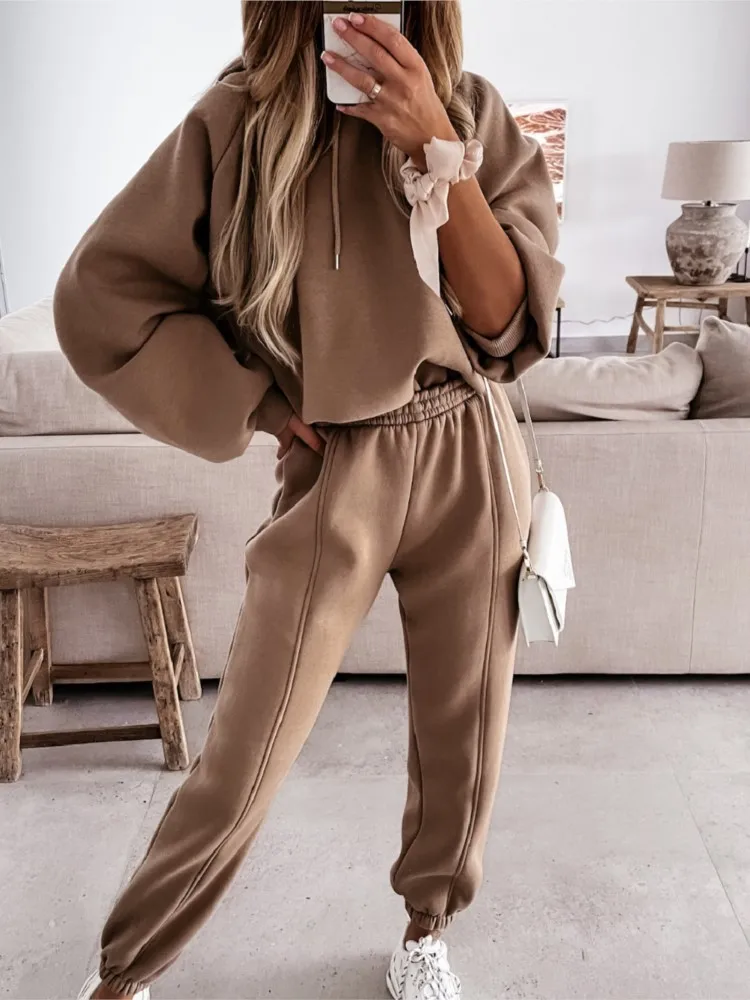 Women's Personality Street Style Pants Set Autumn Winter Sports Casual Hooded Sweatshirt Top Small Foot Trousers Two-piece Set
Women's Personality Street Style Pants Set Autumn Winter Sports Casual Hooded Sweatshirt Top Small Foot Trousers Two-piece Set