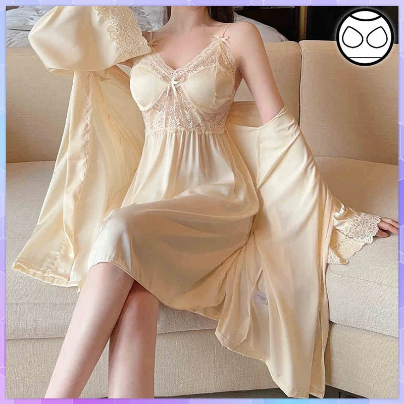 2pcs Robe Women's Nightgown Retro See-Through Night Home Dress Sexy Lingerie Sweet Temptation Nightdress Lovely Nightgowns
2pcs Robe Women's Nightgown Retro See-Through Night Home Dress Sexy Lingerie Sweet Temptation Nightdress Lovely Nightgowns