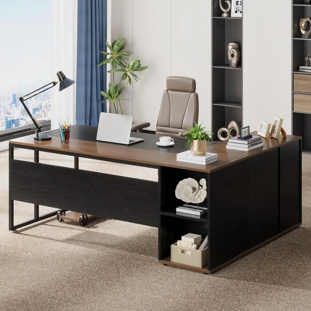 Tribesigns 71 inch Executive Desk, L Shaped Desk with Cabinet Storage, Executive Office Desk with Shelves, Business Furn
Tribesigns 71 inch Executive Desk, L Shaped Desk with Cabinet Storage, Executive Office Desk with Shelves, Business Furn