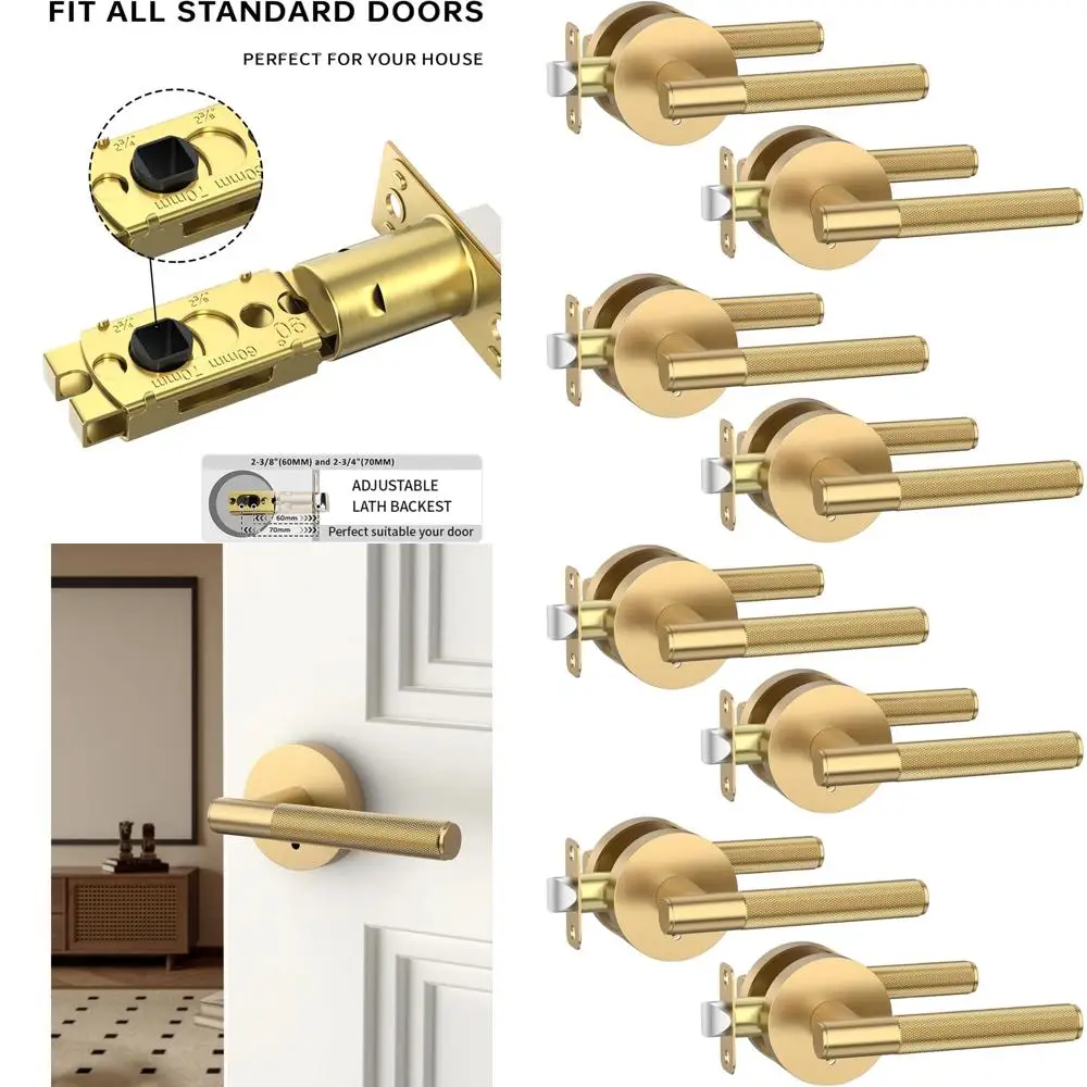 Champagne Bronze Privacy Door Levers with Knobs for Indoor Use, Suitable for Bedrooms and Bathrooms, Heavy-Duty Interior Door Ha
Champagne Bronze Privacy Door Levers with Knobs for Indoor Use, Suitable for Bedrooms and Bathrooms, Heavy-Duty Interior Door Ha