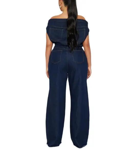 Elegant and Fashionable Temperament, Personalized Slanted Neck Off Shoulder High Waisted Jumpsuit for Women, Denim Jumpsuit
Elegant and Fashionable Temperament, Personalized Slanted Neck Off Shoulder High Waisted Jumpsuit for Women, Denim Jumpsuit