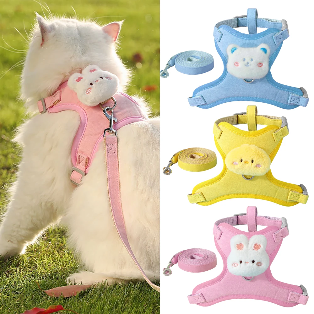 Cute Doll Backpack Cat Harness Set Plush Toy Vest with Leash, Adjustable Escape-Proof Soft Mesh Harness for Small Cats Kitten
Cute Doll Backpack Cat Harness Set Plush Toy Vest with Leash, Adjustable Escape-Proof Soft Mesh Harness for Small Cats Kitten