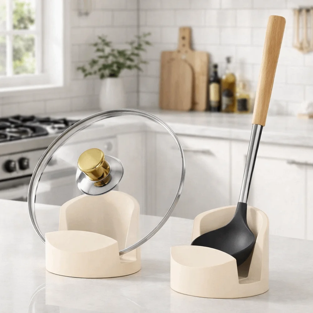 2 Pieces Durable Silicone Pot Lid Rack Circular Thickened Spoon Rack Non-slip Ladle Holder Kitchen
2 Pieces Durable Silicone Pot Lid Rack Circular Thickened Spoon Rack Non-slip Ladle Holder Kitchen