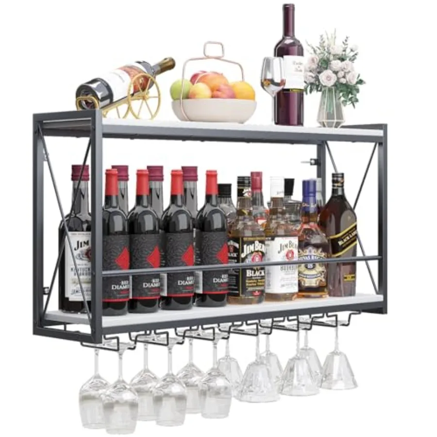 Dokser Wine Rack Wall Mounted Shelf - 2 Tier, Rustic Wood and Industrial Iron Frame Wine Bottle Holder for Kitchen, Dining Room
Dokser Wine Rack Wall Mounted Shelf - 2 Tier, Rustic Wood and Industrial Iron Frame Wine Bottle Holder for Kitchen, Dining Room