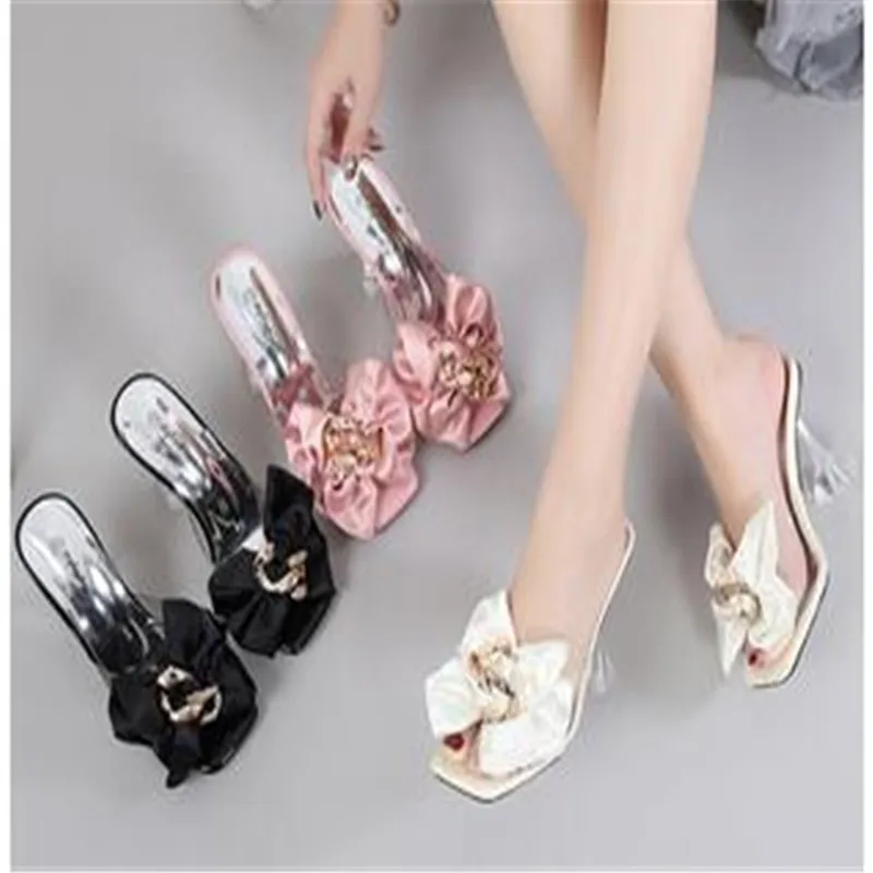 Transparent Slippers For Women 2023 Summer Fashion Pink Butterfly-knot Designer Sandals Clear Heels Size 46 Female Shoes
Transparent Slippers For Women 2023 Summer Fashion Pink Butterfly-knot Designer Sandals Clear Heels Size 46 Female Shoes