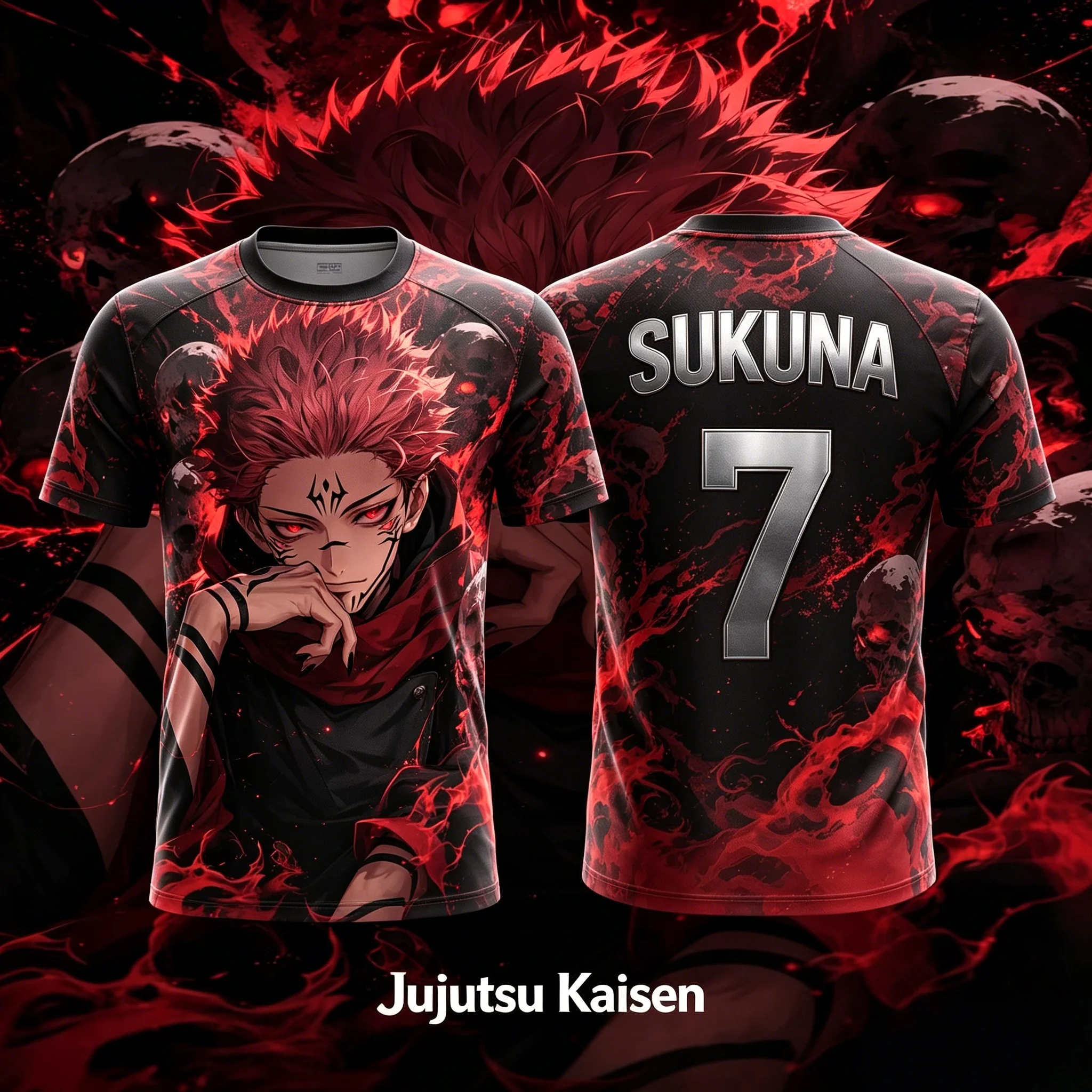 2026 Summer Jujutsu Kaisen Sukuna Skull 3D Print Sports Jersey Oversized Anime Fan Tee
2026 Summer Jujutsu Kaisen Sukuna Skull 3D Print Sports Jersey Oversized Anime Fan Tee