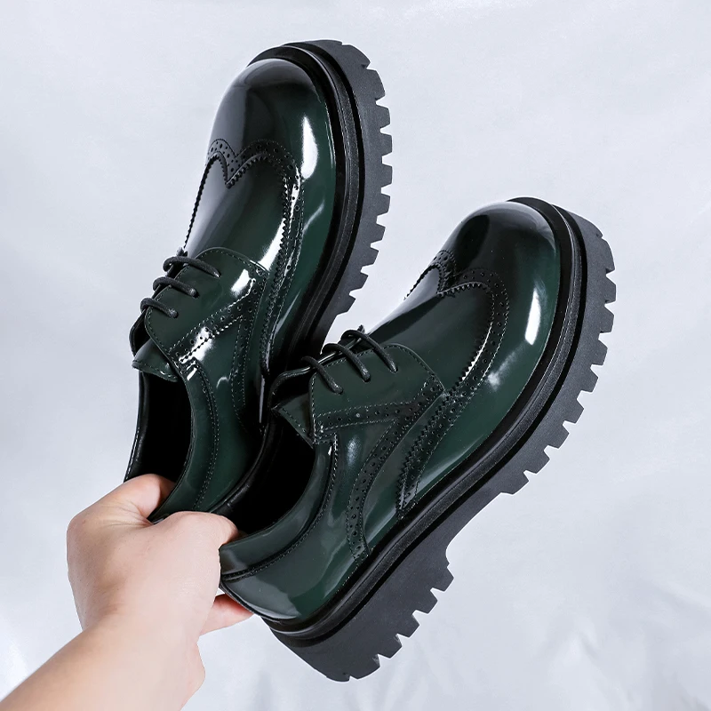 Мужские туфли дерби из искусственной кожи с толстой подошвой, однотонная классическая удобная мужская обувь с круглой головкой
Мужские туфли дерби из искусственной кожи с толстой подошвой, однотонная классическая удобная мужская обувь с круглой головкой