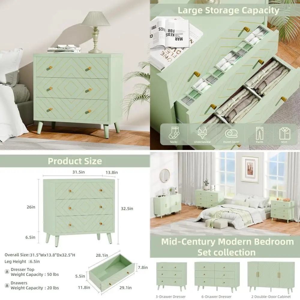 Large Green Wide Nightstand with Fluted Design for Bedroom, Home and Office Use, Bedside End Table
Large Green Wide Nightstand with Fluted Design for Bedroom, Home and Office Use, Bedside End Table